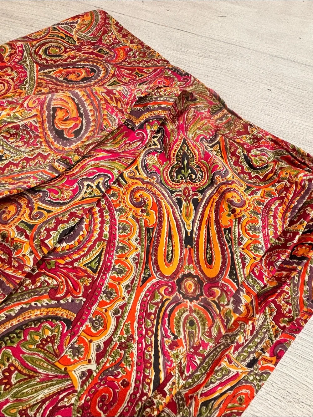 SCHLOSSBERG SWITZERLAND Red Paisley 100% Cotton Duvet Cover Twin 86” X 68”